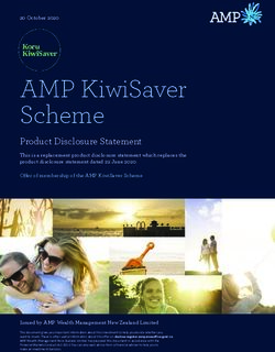 AMP KiwiSaver Scheme Product Disclosure Statement