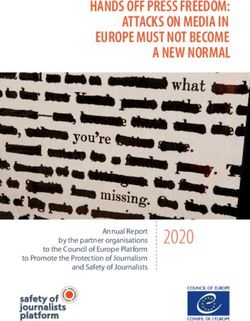 2020 HANDS OFF PRESS FREEDOM: ATTACKS ON MEDIA IN EUROPE MUST NOT BECOME A NEW NORMAL - Coe