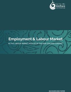 Employment & Labour Market - ACTIVE LABOUR MARKET POLICIES IN THE NEW ZEALAND CONTEXT - Welfare Expert Advisory Group