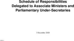 Schedule of Responsibilities Delegated to Associate Ministers and Parliamentary Under-Secretaries - 3 December 2020