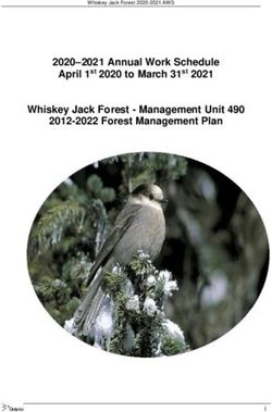 2020-2021 Annual Work Schedule Whiskey Jack Forest - Management Unit 490 2012-2022 Forest Management Plan - April 1st 2020 to March 31st 2021