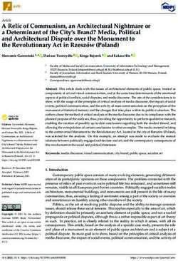 A Relic of Communism, an Architectural Nightmare or a Determinant of the City's Brand? Media, Political and Architectural Dispute over the ...