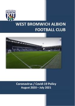 WEST BROMWICH ALBION FOOTBALL CLUB - Coronavirus / Covid-19 Policy August 2020 - July 2021