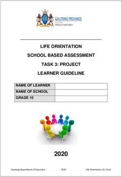 2020 LIFE ORIENTATION SCHOOL BASED ASSESSMENT TASK 3: PROJECT LEARNER ...