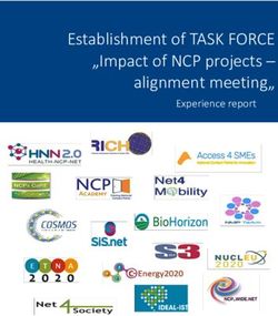 Establishment of TASK FORCE "Impact of NCP projects - alignment meeting" - Experience report