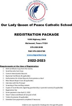 REGISTRATION PACKAGE Our Lady Queen of Peace Catholic School