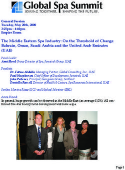 The Middle Eastern Spa Industry: On the Threshold of Change Bahrain, Oman, Saudi Arabia and the United Arab Emirates - (UAE)