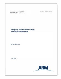 Weighing Bucket Rain Gauge Instrument Handbook - DOE/SC-ARM-TR-232