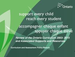 Review of the Ontario Curriculum 2003- 2015 and Associated Supports and Resources - Curriculum and Assessment Policy Branch