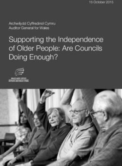 Supporting the Independence of Older People: Are Councils Doing Enough? - Archwilydd Cyffredinol Cymru Auditor General for Wales