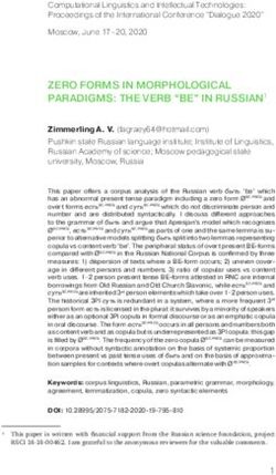 ZERO FORMS IN MORPHOLOGICAL PARADIGMS: THE VERB "BE" IN RUSSIAN1