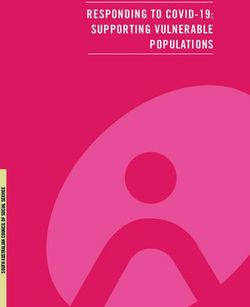 RESPONDING TO COVID-19: SUPPORTING VULNERABLE POPULATIONS - SACOSS