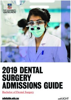 2019 DENTAL SURGERY ADMISSIONS GUIDE - Bachelor of Dental Surgery - Faculty of Health and Medical ...