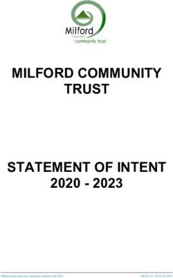 MILFORD COMMUNITY TRUST STATEMENT OF INTENT 2020 2023