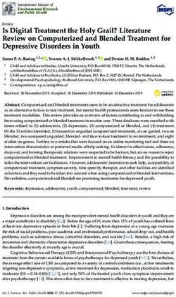Is Digital Treatment the Holy Grail? Literature Review on Computerized and Blended Treatment for Depressive Disorders in Youth - MDPI