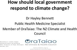 How should local government respond to climate change? - Dr Hayley Bennett Public Health Medicine Specialist Member of OraTaiao: The NZ Climate ...