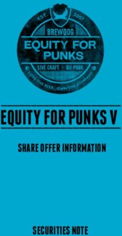 EQUITY FOR PUNKS V SHARE OFFER INFORMATION SECURITIES NOTE - BrewDog