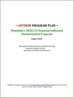 INTERIM PROGRAM PLAN - Manitoba's 2020/21 Seasonal Influenza Immunization Program