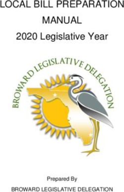 LOCAL BILL PREPARATION MANUAL - 2020 Legislative Year - BROWARD LEGISLATIVE DELEGATION Prepared By