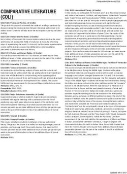 COMPARATIVE LITERATURE (COLI)