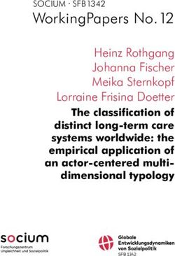 WorkingPapers No. 12 SOCIUM SFB 1342 - Heinz Rothgang Johanna Fischer Meika Sternkopf Lorraine Frisina Doetter