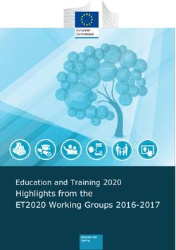 Education and Training 2020 Highlights from the ET2020 Working Groups 2016-2017