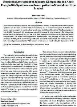 Nutritional Assessment of Japanese Encephalitis and Acute Encephalitis Syndrome confirmed patients of Gorakhpur Uttar Pradesh - Open Journal Systems