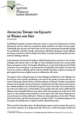 Advancing Toward the Equality of Women and Men