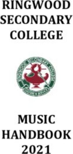 RINGWOOD SECONDARY COLLEGE MUSIC HANDBOOK 2021