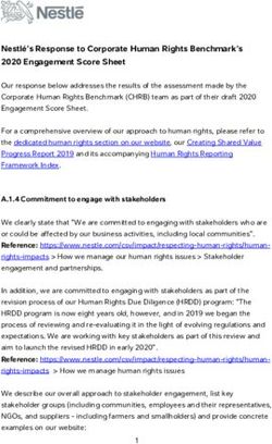 Nestlé's Response to Corporate Human Rights Benchmark's 2020 Engagement Score Sheet