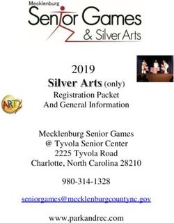 2019 (only) Registration Packet And General Information Mecklenburg Senior Games @ Tyvola Senior Center 2225 Tyvola Road Charlotte, North Carolina ...