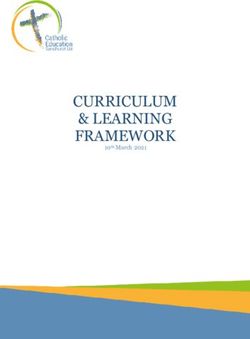 CURRICULUM & LEARNING FRAMEWORK - 10th March 2021