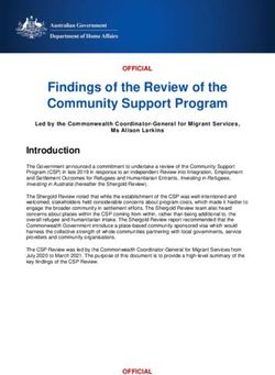 Findings of the Review of the Community Support Program