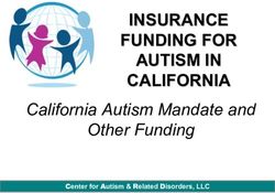 INSURANCE FUNDING FOR AUTISM IN CALIFORNIA - California Autism Mandate and Other Funding
