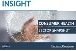 CONSUMER HEALTH SECTOR SNAPSHOT - Q2 2020 - Bourne Partners
