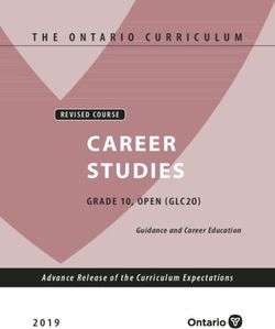 CAREER STUDIES THE ONTARIO CURRICULUM - GR ADE 10, OPEN (GLC2O) - Gov