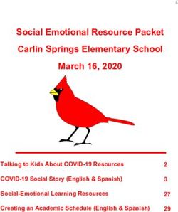 Social Emotional Resource Packet Carlin Springs Elementary School March 16, 2020