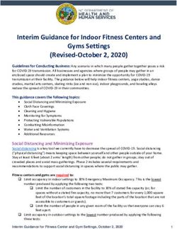 Interim Guidance for Indoor Fitness Centers and Gyms Settings (Revised-October 2, 2020) - NC.gov