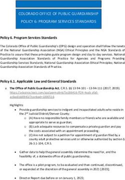 COLORADO OFFICE OF PUBLIC GUARDIANSHIP POLICY 6: PROGRAM SERVICES STANDARDS - Colorado Office of ...
