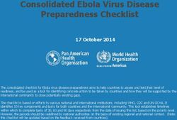 Consolidated Ebola Virus Disease Preparedness Checklist