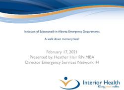 Presented by: Heather Hair RN MBA Director Emergency Services Network IH - February 17, 2021 Initiation of Suboxone in Alberta Emergency ...
