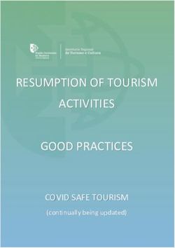 RESUMPTION OF TOURISM ACTIVITIES GOOD PRACTICES - COVID SAFE TOURISM (continually being updated)