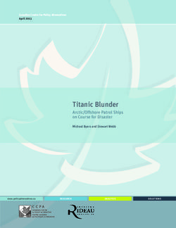 Titanic Blunder Arctic/Offshore Patrol Ships on Course for Disaster - Michael Byers and Stewart Webb