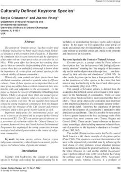 CULTURALLY DEFINED KEYSTONE SPECIES1