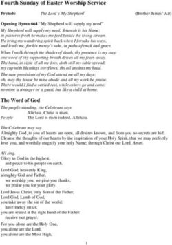 Fourth Sunday of Easter Worship Service - Prelude Opening Hymn 664 "My Shepherd will supply my need" - St. Patrick's ...