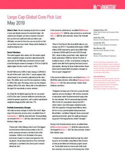 LARGE CAP GLOBAL CORE PICK LIST MAY 2019 - MEDIRECT