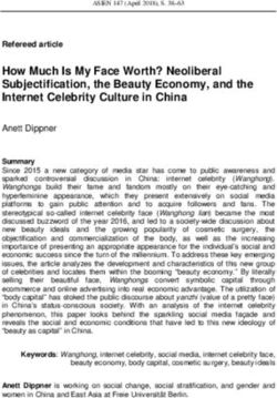 How Much Is My Face Worth? Neoliberal Subjectification, the Beauty Economy, and the Internet Celebrity Culture in China