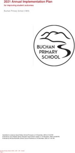 2021 Annual Implementation Plan - for improving student outcomes - Buchan Primary School