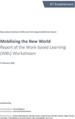 Mobilising the New World Report of the Work-based Learning (WBL) Workstream - New Zealand Institute of Skills and ...