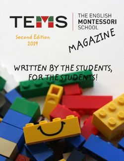I N E WRITTEN BY THE STUDENTS, FOR THE STUDENTS! - The English Montessori School